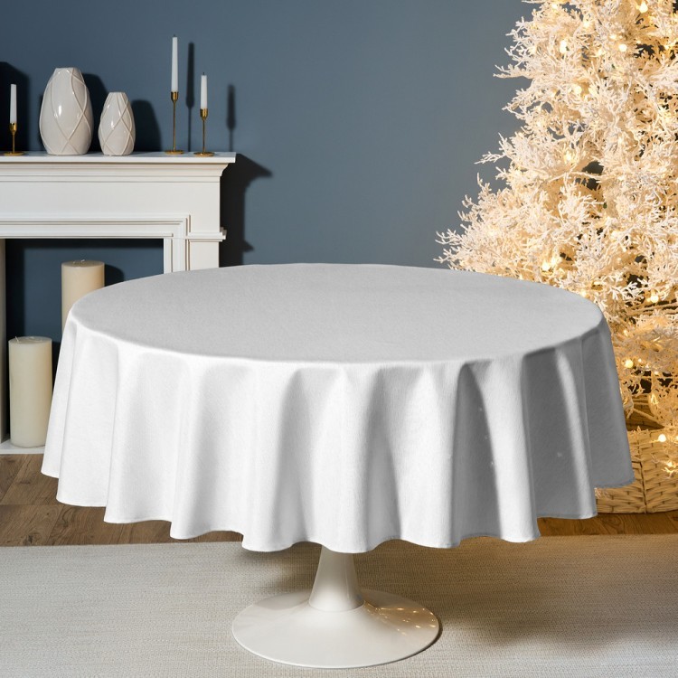 Скатерть  d190 cm круглая, "феерия. серебро", цвет: белый, tm lefard, полиэстер 100% Lefard (986-004-25)
