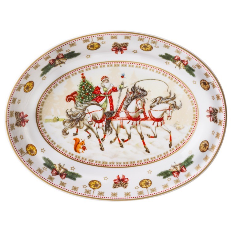 Блюдо lefard "тройка" овальное 25*19,5*4,5 см белое Lefard (85-1648-1)