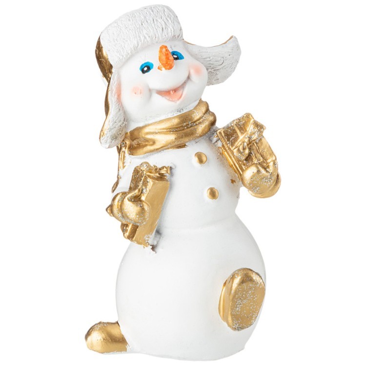 Фигурка декоративная "снеговичок с подарками в руках" высота=12 см Lefard (169-709)