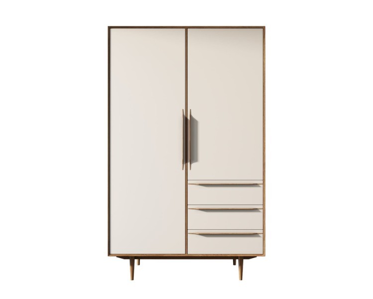 Шкаф в скандинавском стиле Bruni white с ящиками арт BR27WH BR27WH-ET