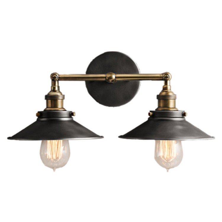 Бра Скон Дабл DTL9105, металл, Gold, black finish, RESTORATION HARDWARE