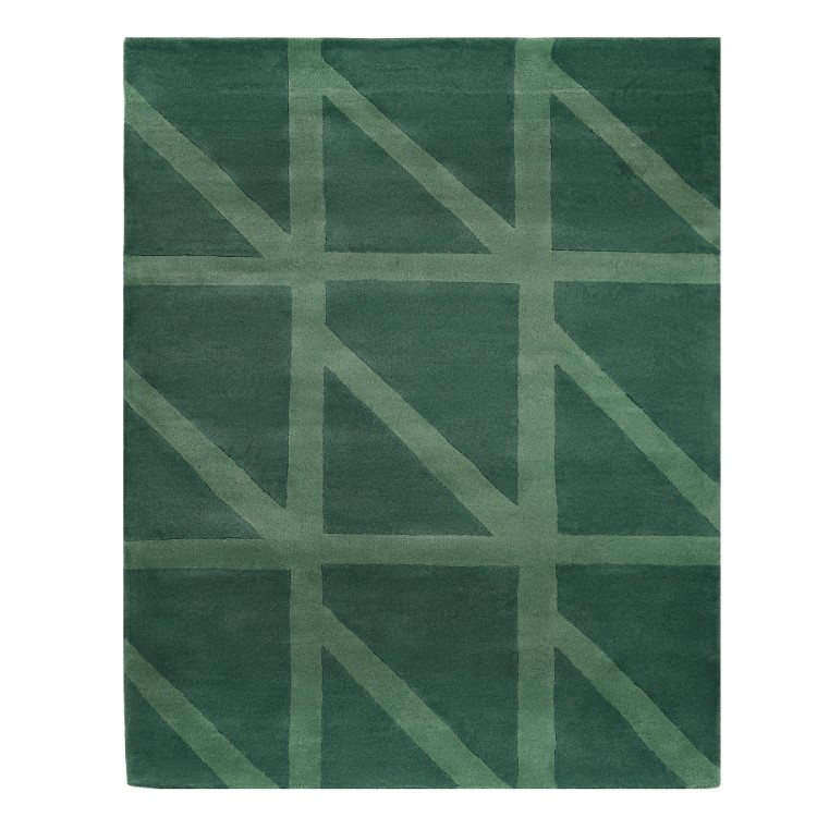 Ковер шерстяной ручной работы geometric dance зеленого цвета, 160х230 см (63180)