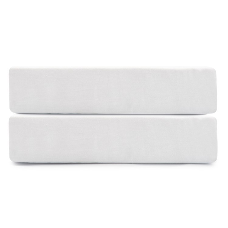 Простыня на резинке из сатина белого цвета из коллекции essential, 160х200х30 см (73735)