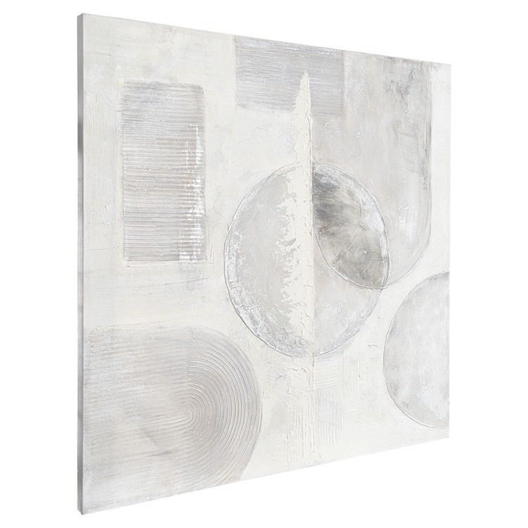 Панно декоративное с ручной росписью by feel, 100х100 см, черно-белое (76483)