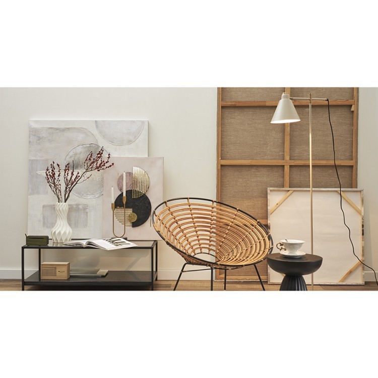 Панно декоративное с ручной росписью by feel, 100х100 см, черно-белое (76483)