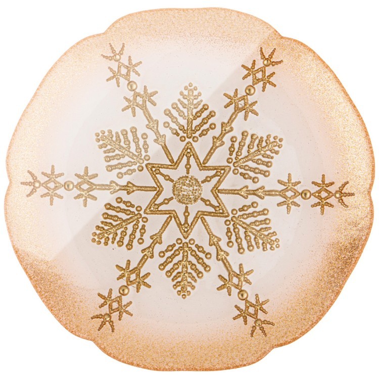 Тарелка акцентная "snowflake" gold pearl 21см АКСАМ (339-235)