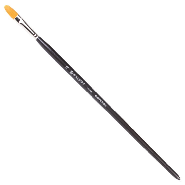 Кисть художественная синтетика жесткая овальная № 10 длинная ручка 200681 (5) (69407)