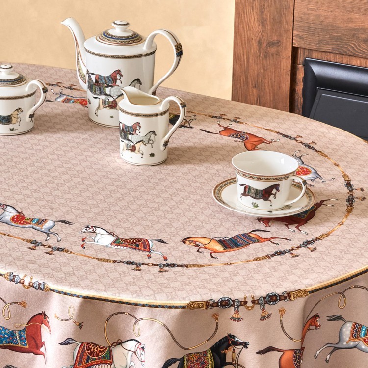Скатерть овальная "passage"160х220см ,капучино, 100% хлопок,твил, пропитка Lefard (850-760-41)