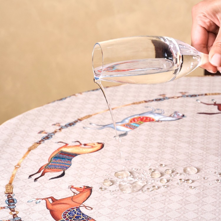 Скатерть овальная "passage"160х220см ,капучино, 100% хлопок,твил, пропитка Lefard (850-760-41)