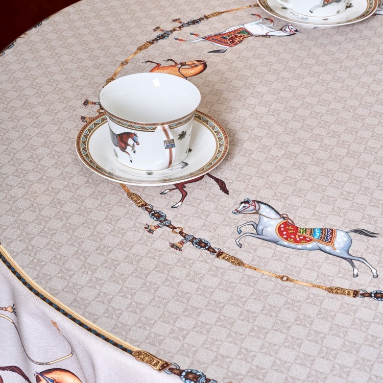 Скатерть овальная "passage"160х220см ,капучино, 100% хлопок,твил, пропитка Lefard (850-760-41)