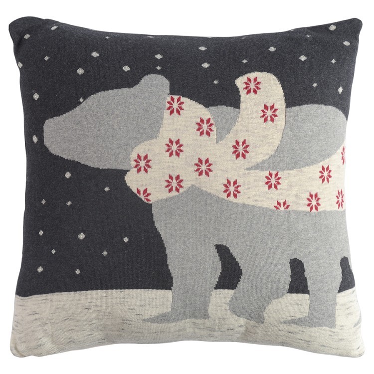 Подушка вязаная с новогодним рисунком polar bear из коллекции new year essential, 45х45 см (74417)