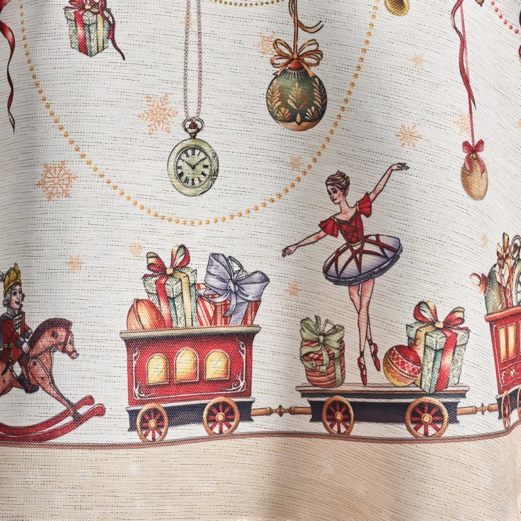 Скатерть  d185 cm круглая, "щелкунчик" цвет: бежевый, tm lefard, полиэстер 100% Lefard (986-002-25)