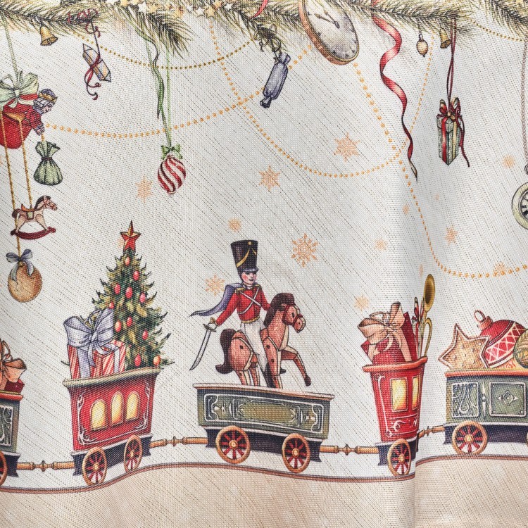 Скатерть  d185 cm круглая, "щелкунчик" цвет: бежевый, tm lefard, полиэстер 100% Lefard (986-002-25)