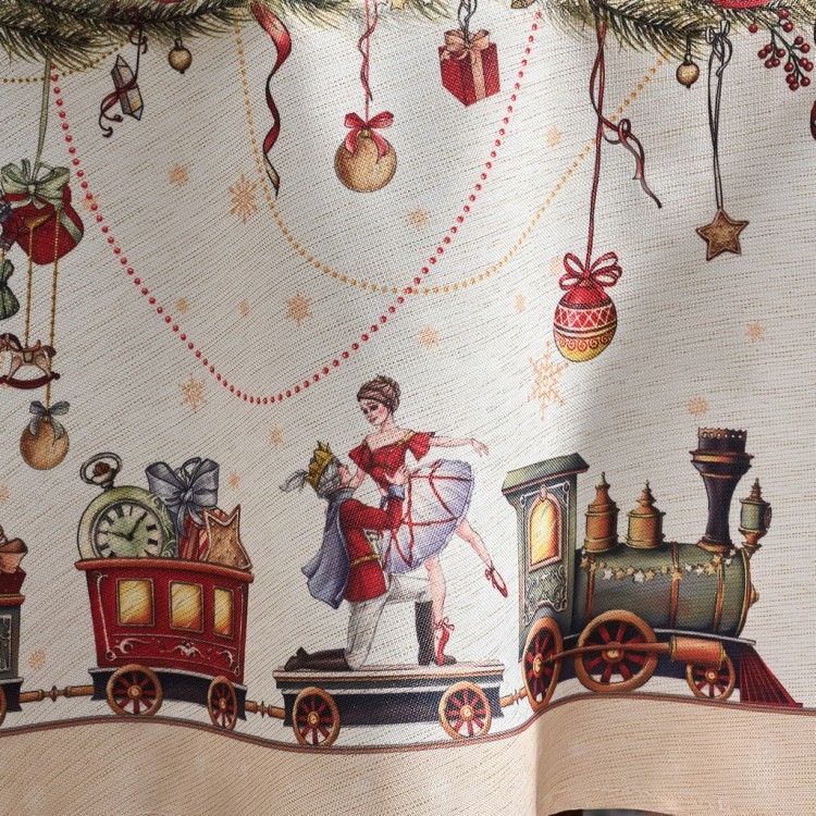 Скатерть  d185 cm круглая, "щелкунчик" цвет: бежевый, tm lefard, полиэстер 100% Lefard (986-002-25)