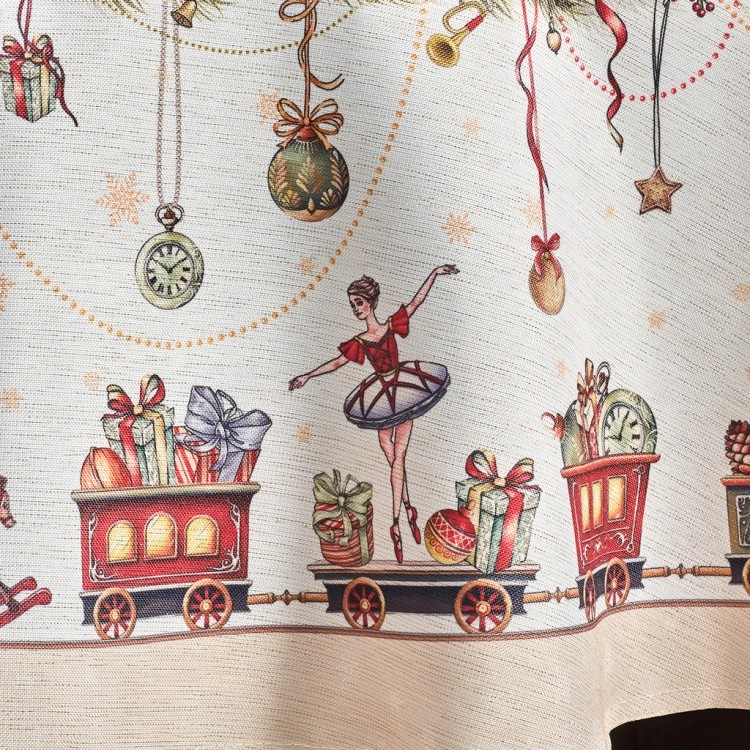 Скатерть  d185 cm круглая, "щелкунчик" цвет: бежевый, tm lefard, полиэстер 100% Lefard (986-002-25)