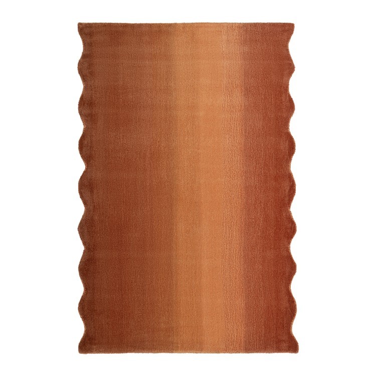 Ковер из шерсти over horizon терракотового цвета из коллекции trendy ruffles (79359)