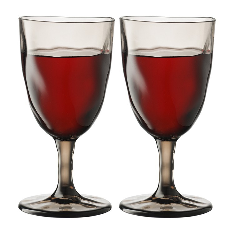 Набор бокалов из акрила hollow для вина, 430 мл, серо-коричневый, 4 шт. (77572)