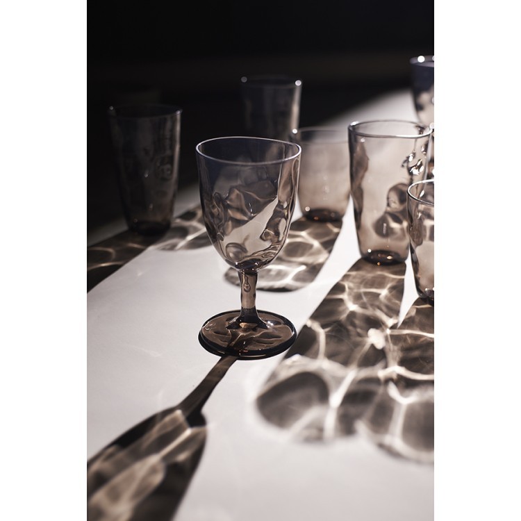 Набор бокалов из акрила hollow для вина, 430 мл, серо-коричневый, 4 шт. (77572)