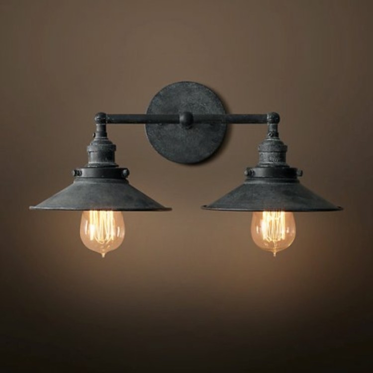 Бра Скон Дабл DTL9104, металл, Antique grey, RESTORATION HARDWARE