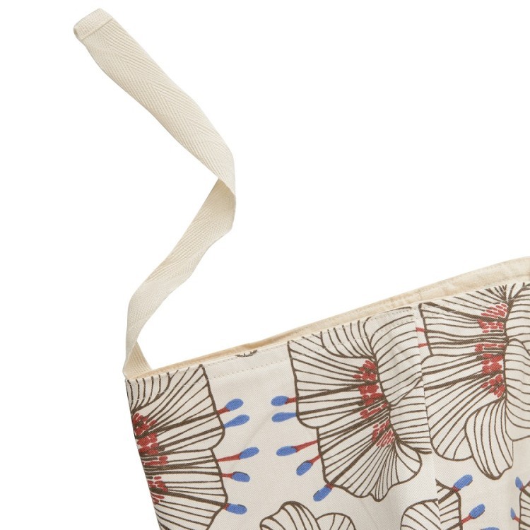Пляжная сумка из хлопка молочного цвета с принтом Цветы из коллекции prairie (69838)
