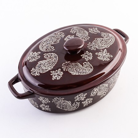 Кастрюля с крышкой 850 мл керамика LR (60368)
