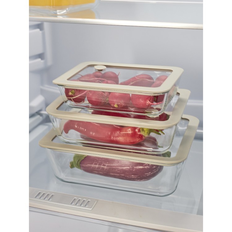 Контейнер для запекания и хранения с вакуумным эффектом vacuum glass, 2,6 л, молочный (78843)