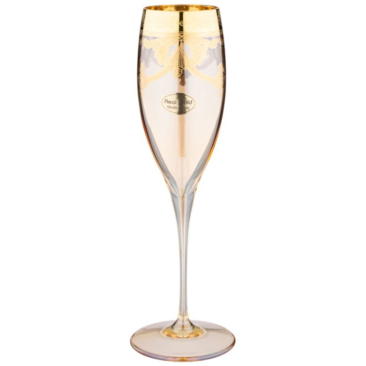 Набор бокалов для шампанского из 6 штук 260мл "amalfi ambra oro" ART DECOR (326-085)