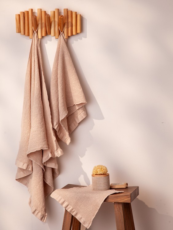 Полотенце для рук из умягченной вафли кремового цвета из коллекции essential, 50x90 см (79188)