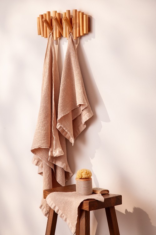 Полотенце для рук из умягченной вафли кремового цвета из коллекции essential, 50x90 см (79188)