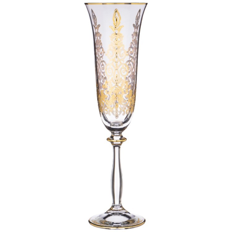 Набор бокалов для шампанского из 6 шт. "golden silk" 250 мл. высота=25 см. Combi (666-075)