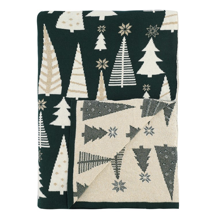 Плед из хлопка с новогодним рисунком whitewood из коллекции new year essential, 130x180 см (79345)