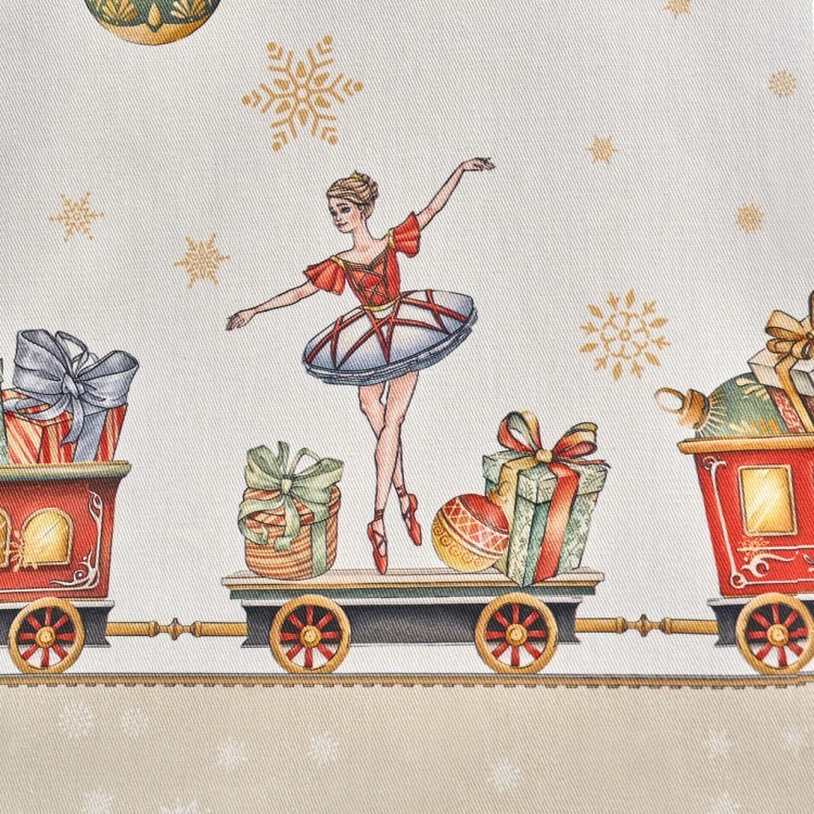 Скатерть  овальная  "щелкунчик" ,160х220см бежевый ,100% хлопок ,твил Lefard (850-757-41)