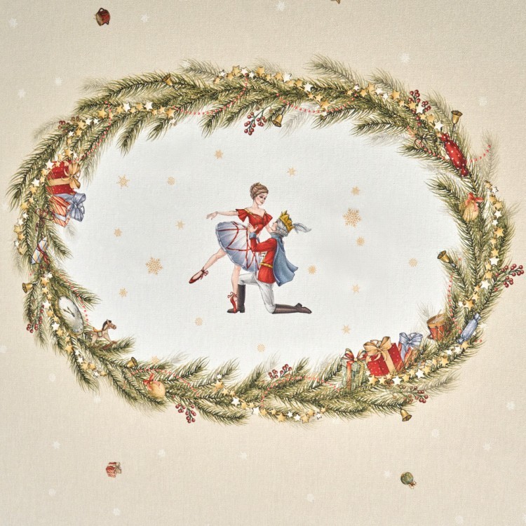 Скатерть  овальная  "щелкунчик" ,160х220см бежевый ,100% хлопок ,твил Lefard (850-757-41)