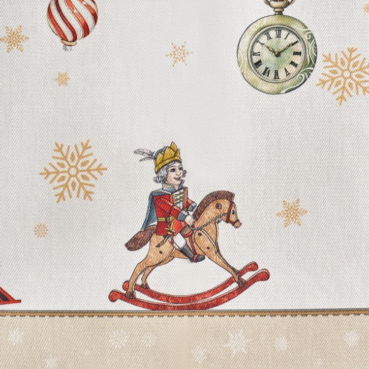 Скатерть  овальная  "щелкунчик" ,160х220см бежевый ,100% хлопок ,твил Lefard (850-757-41)