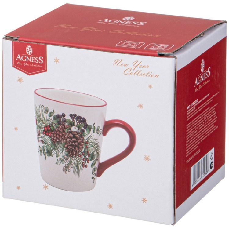 Кружка agness "celebration" 12,2*8,8*10 см 320 мл Agness (358-2262)