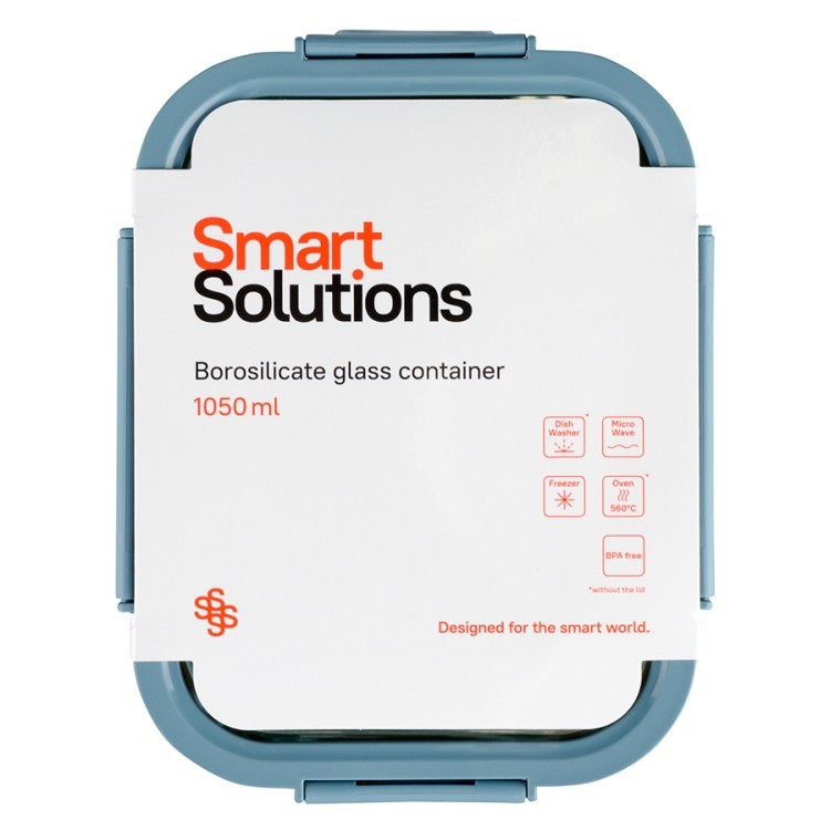 Контейнер для запекания, хранения и переноски продуктов в чехле smart solutions, 1050 мл, синий (73390)
