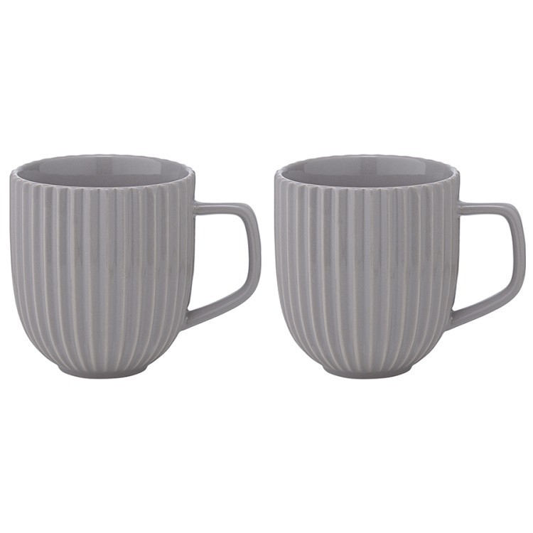 Набор из двух кружек темно-серого цвета из коллекции edge, 400 мл (75167)