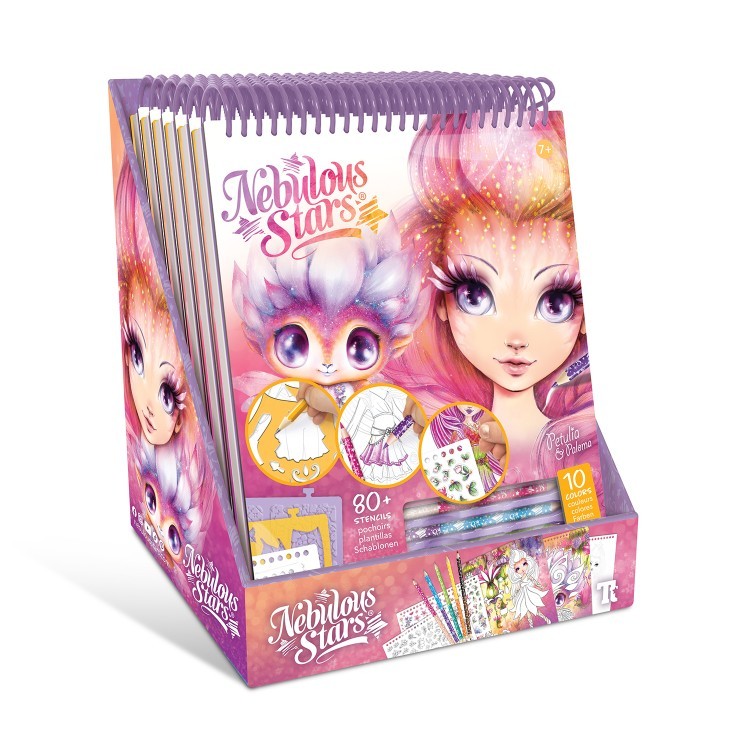 Серия Petulia: Набор для раскрашивания для девочек "Персиковый скетчбук" (35 белых скетч страниц, 5 двухцветных карандашей) (11103_NSDA)