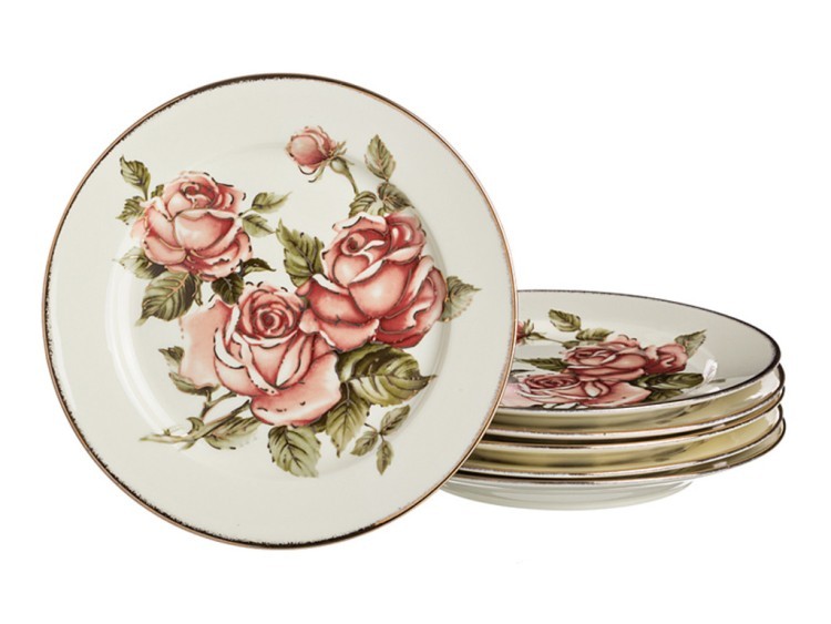 Набор тарелок из 6 шт."корейская роза" диаметр=20 см Lefard (215-062)