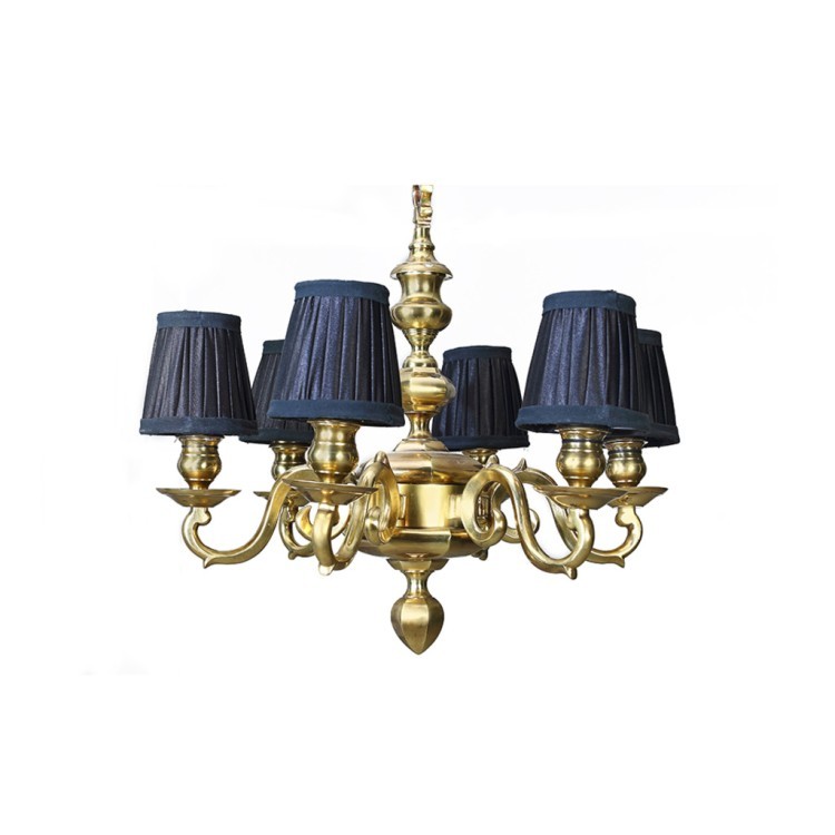 Люстра B-02-S-AB, текстиль, металл, Antique brass/black, ROOMERS FURNITURE