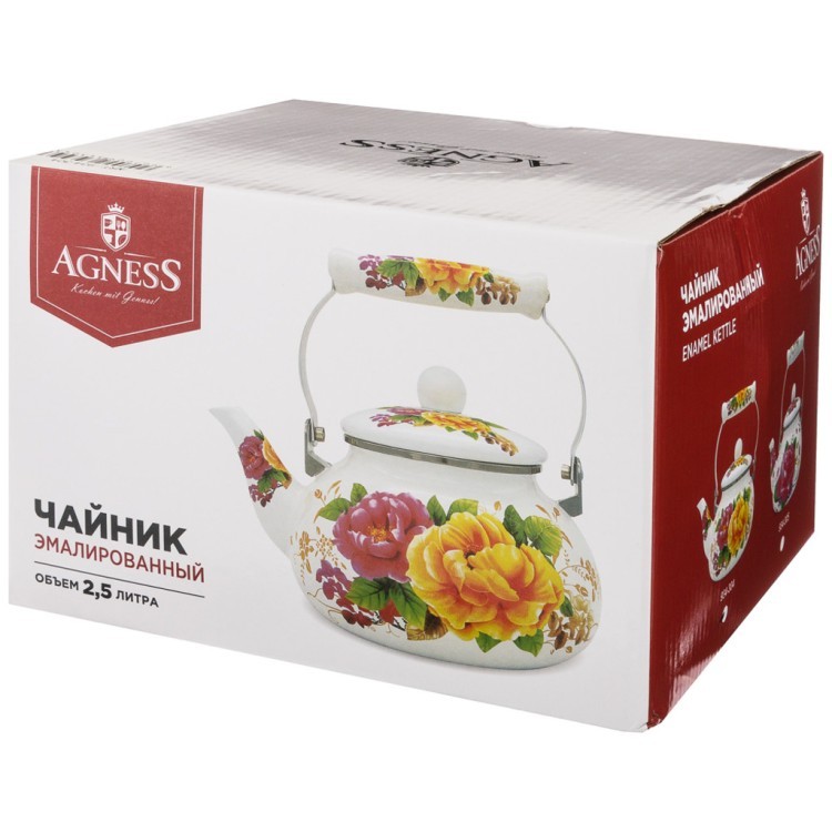 Чайник agness эмалированный 2,5 л Agness (934-304)