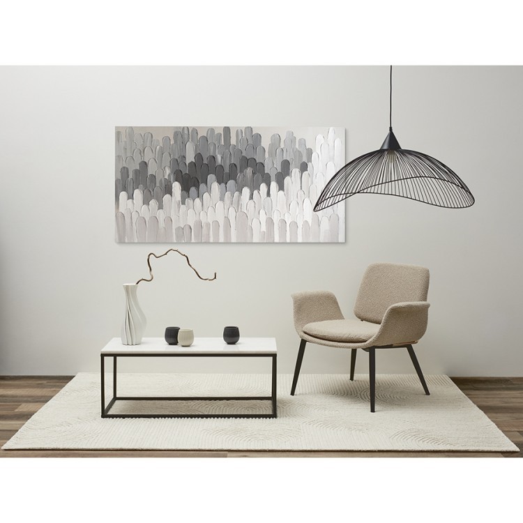 Панно декоративное с ручной росписью by feel, 140х70 см, черно-белое (76485)