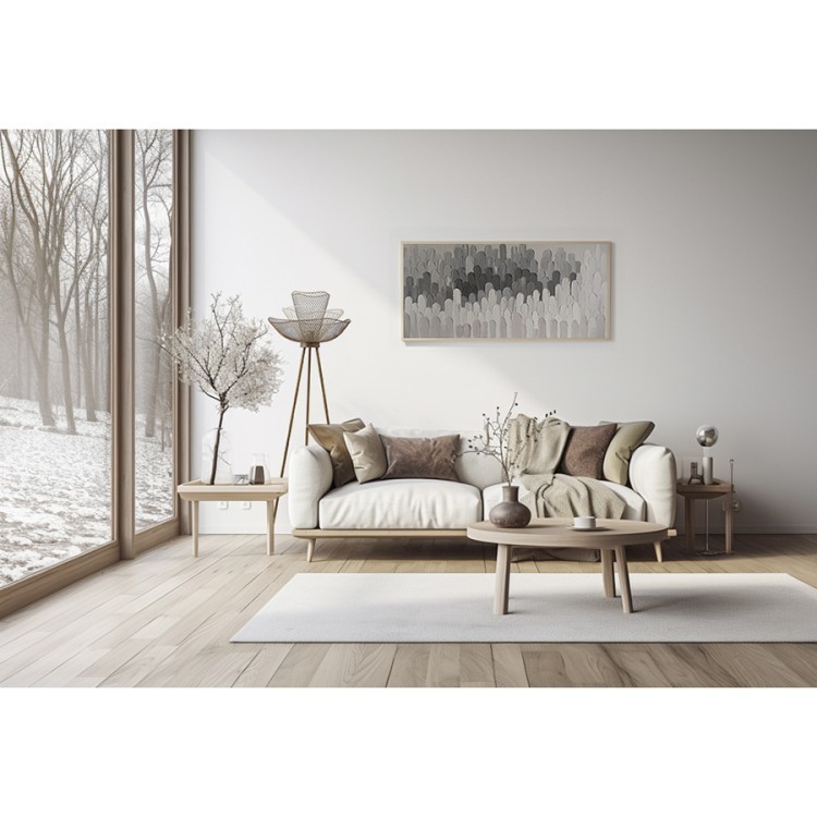 Панно декоративное с ручной росписью by feel, 140х70 см, черно-белое (76485)