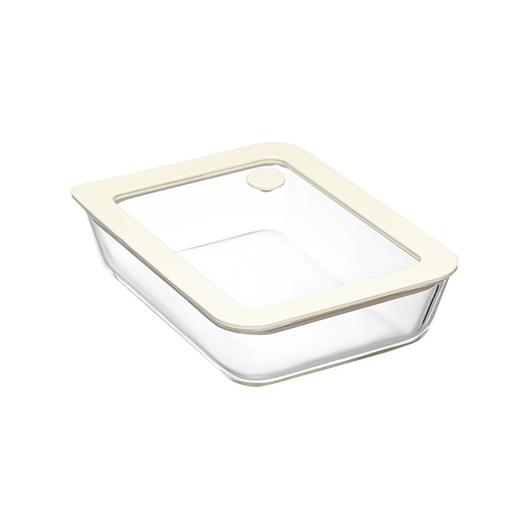 Контейнер для запекания и хранения стеклянный с вакуумным эффектом, 700 мл, молочный (78844)