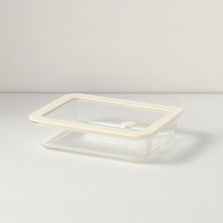 Контейнер для запекания и хранения стеклянный с вакуумным эффектом, 700 мл, молочный (78844)