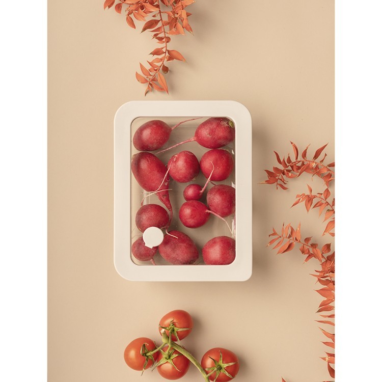 Контейнер для запекания и хранения стеклянный с вакуумным эффектом, 700 мл, молочный (78844)