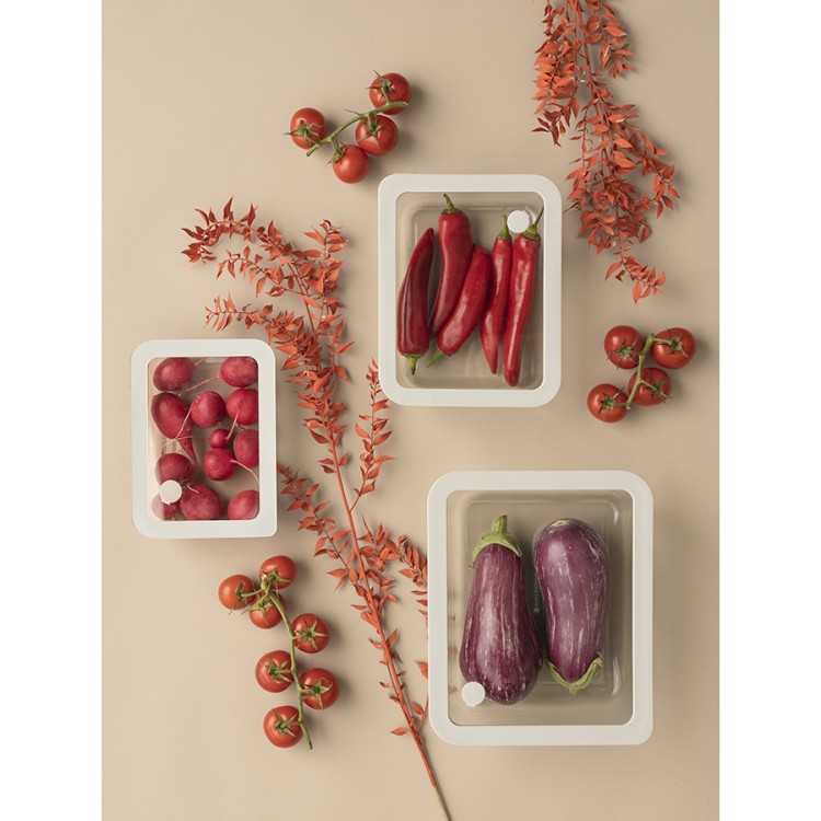 Контейнер для запекания и хранения стеклянный с вакуумным эффектом, 700 мл, молочный (78844)