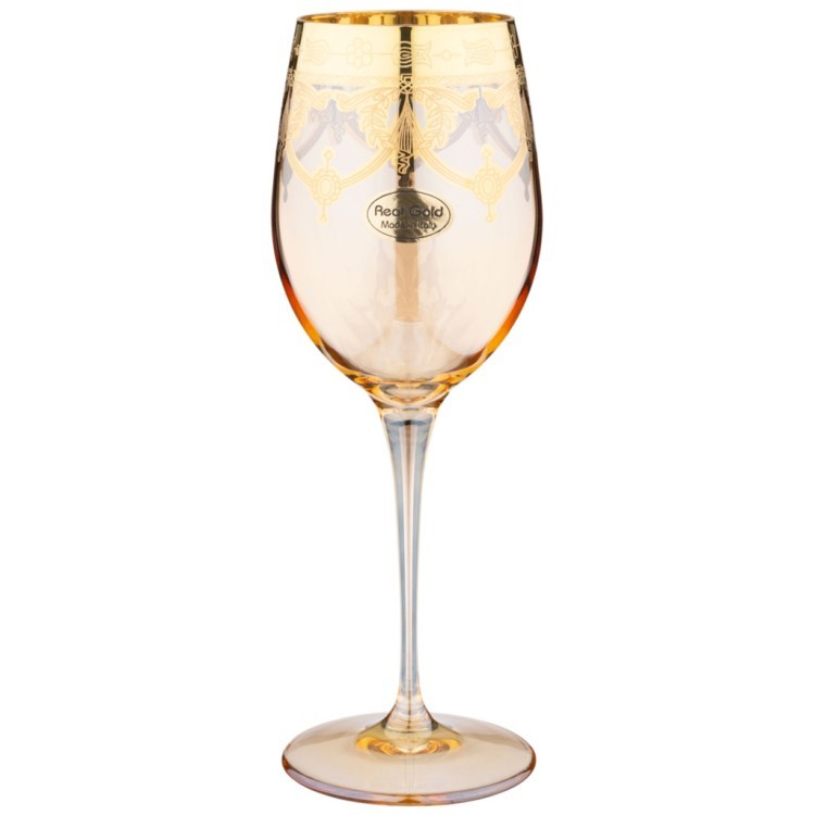 Набор бокалов для вина из 6 штук 380мл "amalfi ambra oro" ART DECOR (326-086)