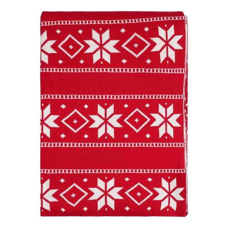 Плед из хлопка с новогодним рисунком frostwork из коллекции new year essential, 130x180 см (79342)