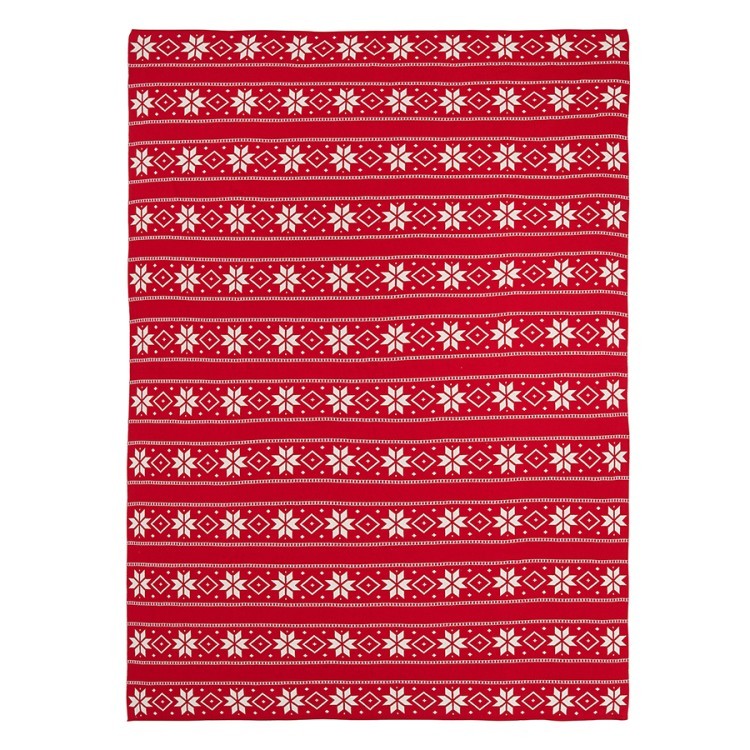 Плед из хлопка с новогодним рисунком frostwork из коллекции new year essential, 130x180 см (79342)
